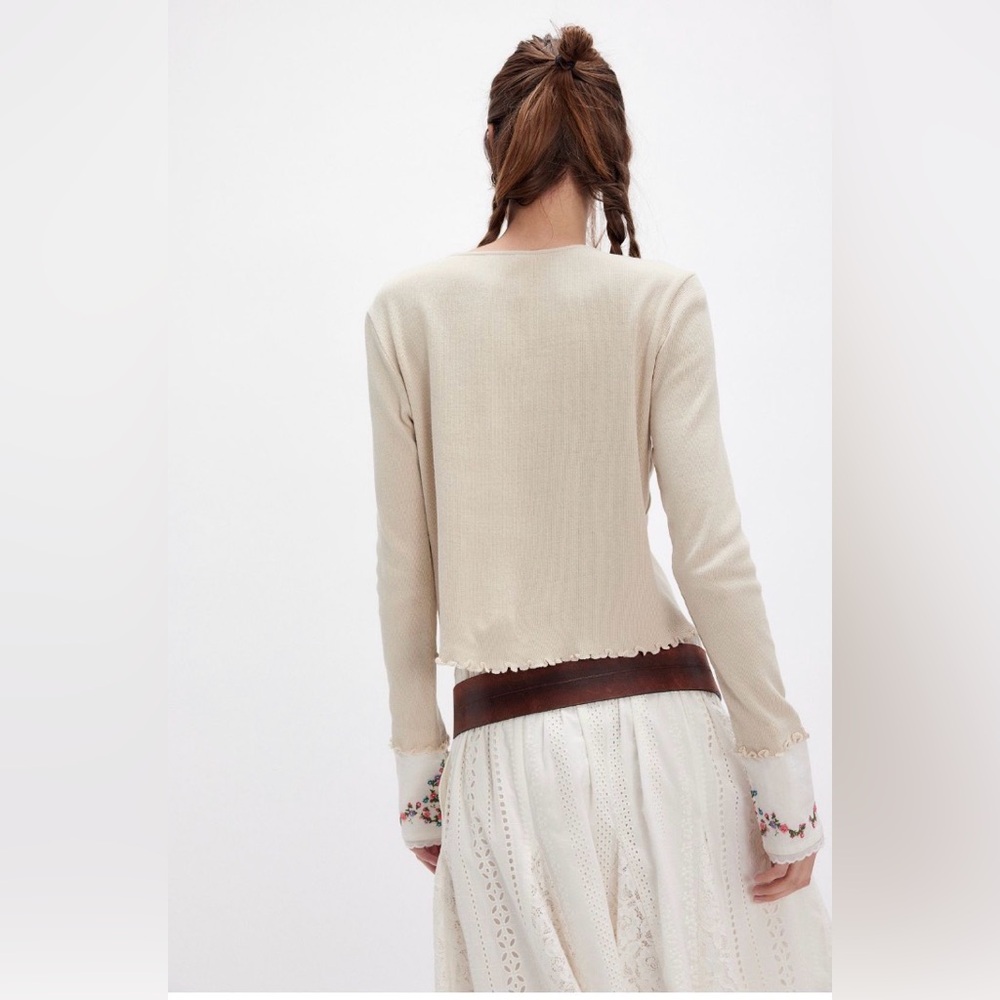 FREE PEOPLE Dipped In Floral Cardi Top - Picture 3 of 13